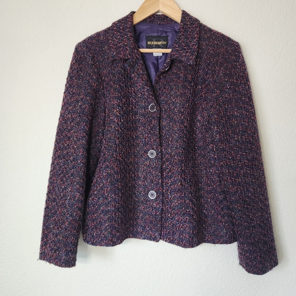 Requirements Jackets & Blazers - Women's Vintage Requirements Purple Acrylic Chenille Mohair Jacket Size 14
